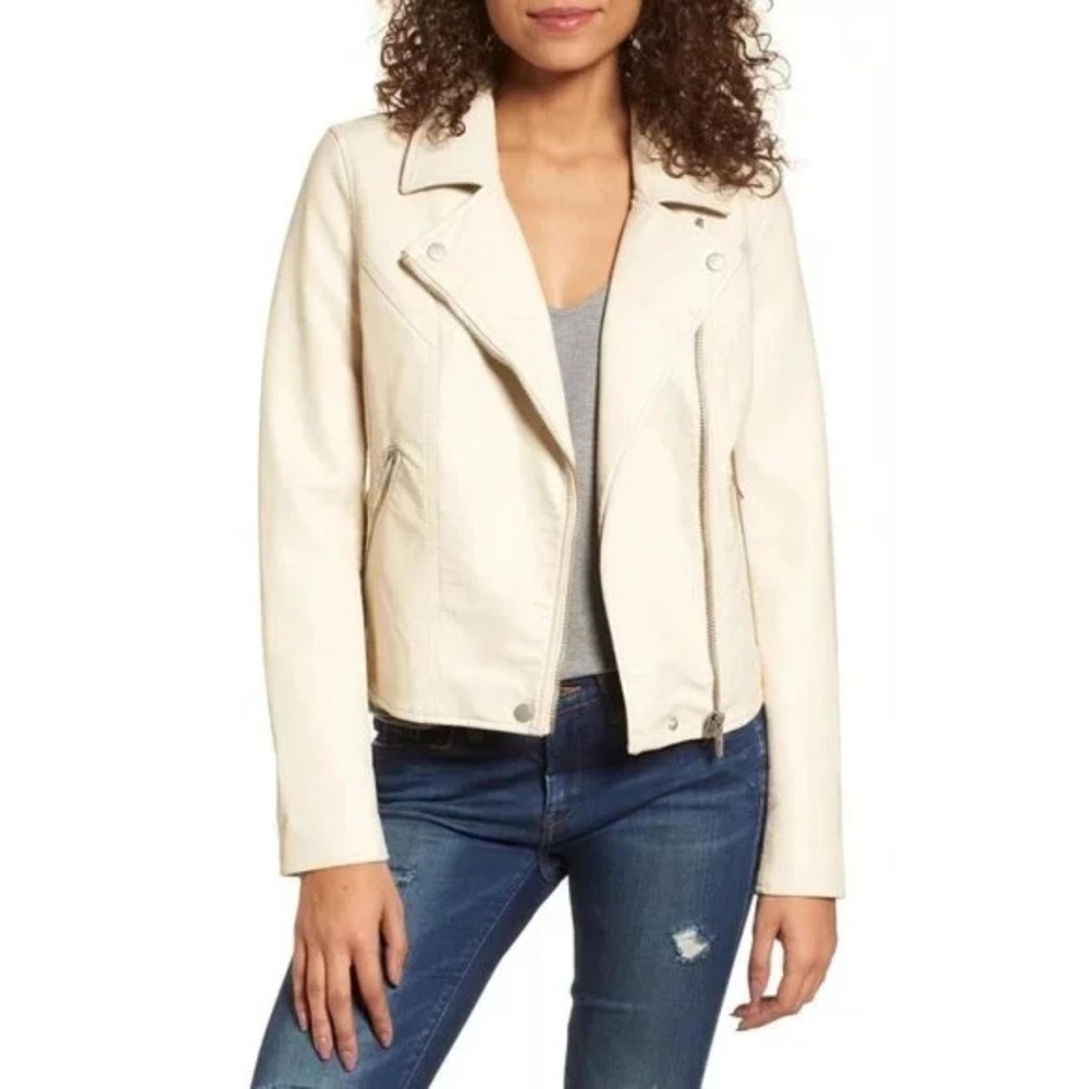 Blank NYC Cream (faux )Leather Jacket